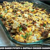 Loaded Potato and Buffalo Chicken Casserole