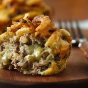 Impossibly Easy Mini Blue Cheeseburger Pies