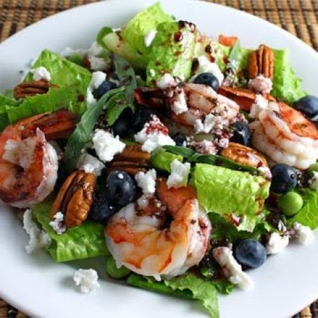 Shrimp with Blueberry Salad