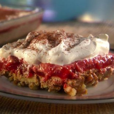 Salted Pretzels Strawberry  Chocolate Jiggle-Fluff Pie