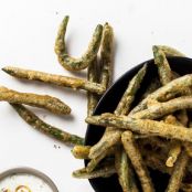 Tempura Green Beans w/Mushroom Salt & Shallot Dip