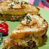 Grilled Ham and Gouda Cheese Sandwich with Caramelized Onions