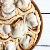 Eggnog Cinnamon Rolls with White Chocolate Chips