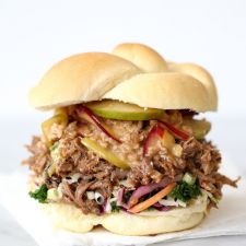Korean Pulled Pork Sandwiches with Caramel Apple Crumble