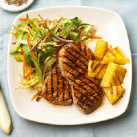 Chicken Cutlets with Pineapple with Chili Slaw