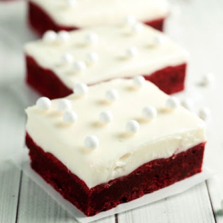 Red Velvet Cookie Bars with Cream Cheese Frosting
