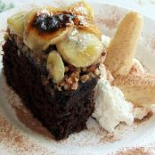 Devil's Food Cake With Caramelized Bananas