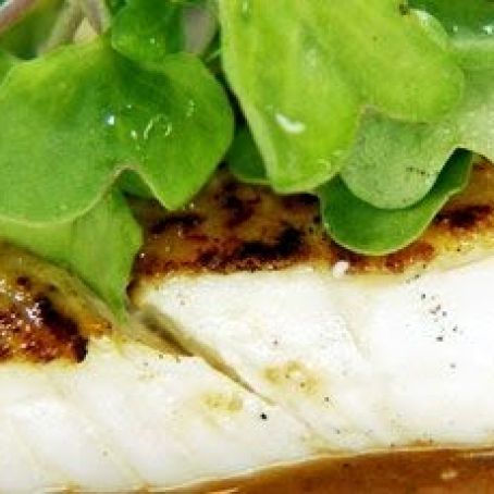 Roasted Halibut with Smoked Tomato Vinaigrette