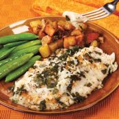 Cheesy Garlic Basil Tilapia