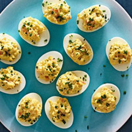 Smoked Salmon and Chive Deviled Eggs