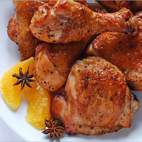 Tea-smoked Grilled Chicken with Star Anise & Orange