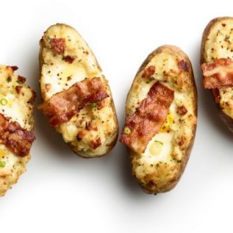 Twice-Baked Potatoes with Bacon and Eggs