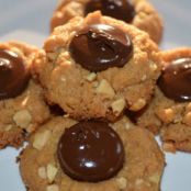 cookie - almond butter thumbprints with dark chocolate