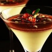 Panna cotta with pomegranate sauce