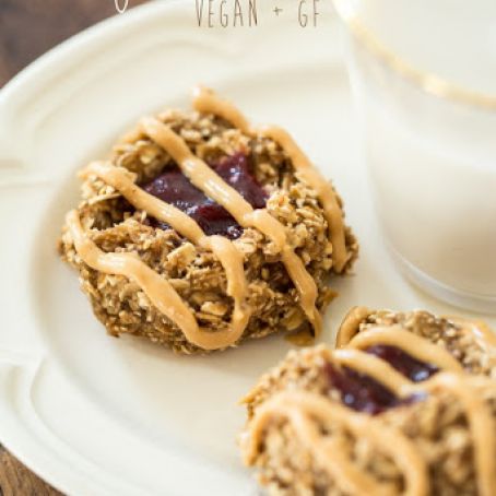 Flourless Thumbprint Breakfast Cookies (Vegan + GF)