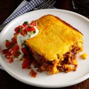 Chili Beef Cornbread Casserole