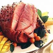 Glazed Ham with Peach-Ginger Sauce