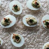 DEVILED EGGS w/CHIVES, DILL & CAVIAR