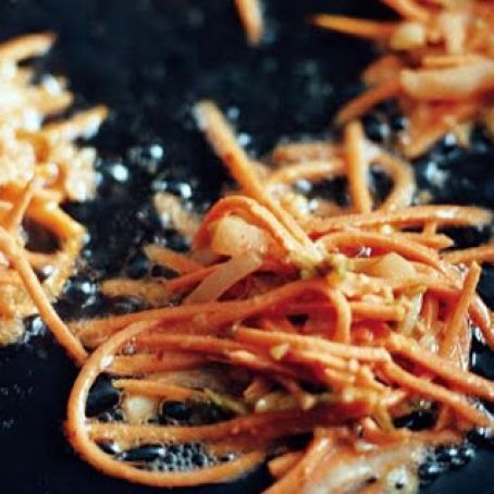 SWEET POTATO & KIMCHI PANCAKES