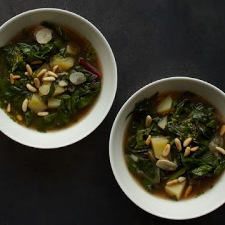 Three-Greens Soup with Spinach Gremolata
