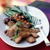 Vietnamese Grilled Steak with Portobellos and Mint-Cilantro Mojo