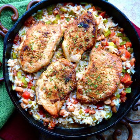 Spicy Pork Chops and Rice