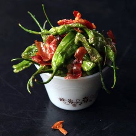 Padron Peppers with Serrano Ham