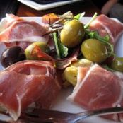 Artichoke hearts wrapped in serrano ham