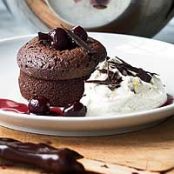 Warm Chocolate Cakes with Mascarpone Cream