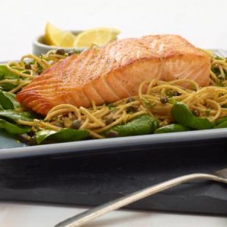 Whole-Wheat Spaghetti with Lemon, Basil, and Salmon