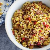 Warm Corn Chowder Salad with Bacon and Cider Vinegar