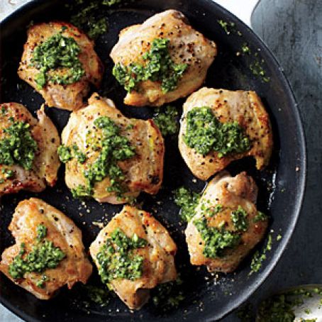 Chicken Thighs with Cilantro Sauce