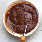 Salsa de Tomatillo Asado con Chipotle (Roasted Tomatillo Salsa with Chipotle and Roasted Garlic)