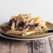 Sausage and Mushroom Penne Gratin