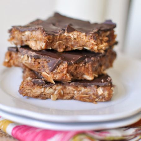 bars - No Bake Peanut Butter Oat Bars
