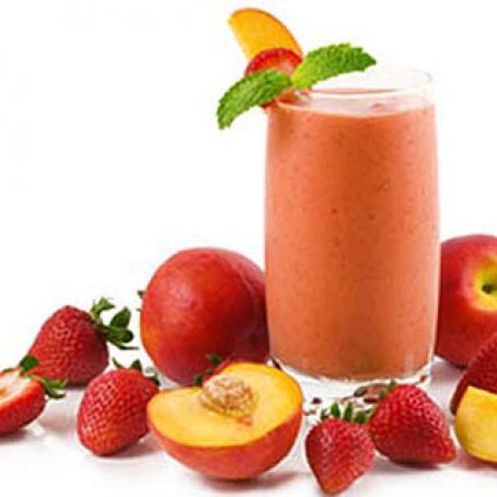 Strawberry Peach Soy Smoothie