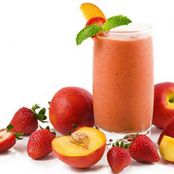 Strawberry Peach Soy Smoothie
