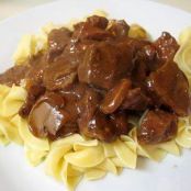 Baked Beef Tips and Noodles