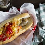 Grilled Sausage with Onions and Italian Sweet Peppers