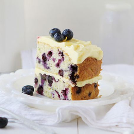 Zucchini Cake with Blueberries Lemon Buttercream