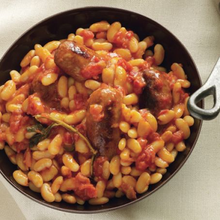 Sausages with White Beans in Tomato Sauce