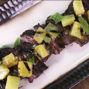 Spicy Grilled Skirt Steak with Grilled Honeydew Salad