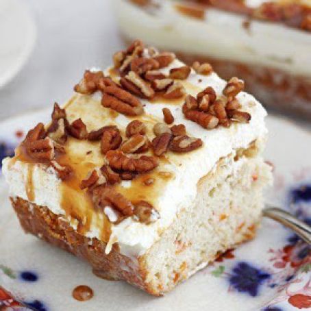 Caramel Carrot Poke Cake
