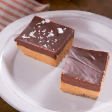 Peanut Butter Bars with Salted Chocolate Ganache