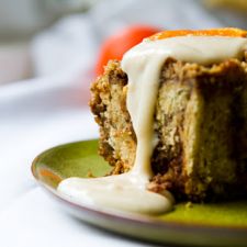 Coffee Cake Cinnamon Rolls, Orange Frosting  vegan
