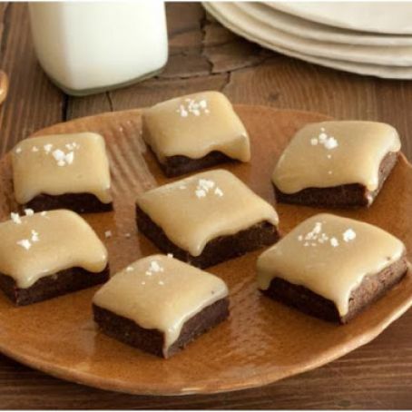 Salted Caramel-Topped Chocolate Brownies