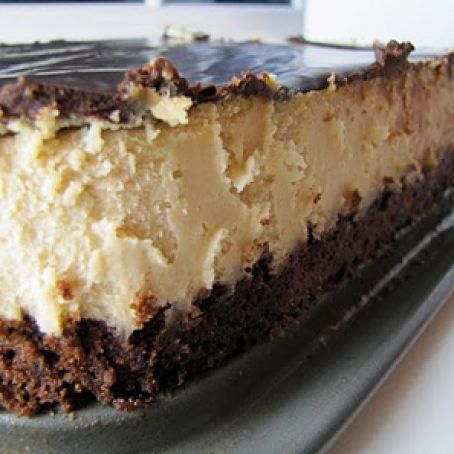 Peanut Butter Cheesecake with a Brownie Crust