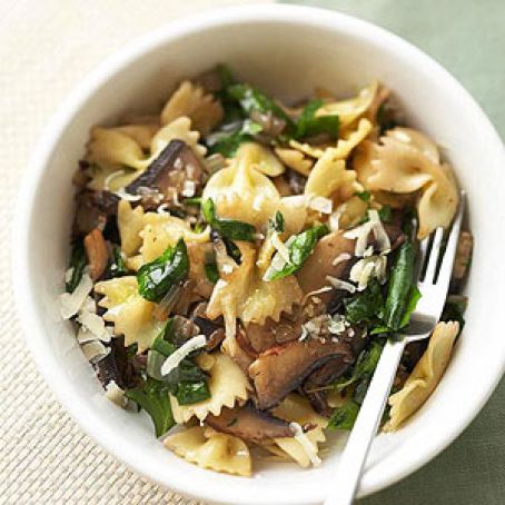 Bow Tie Pasta with Mushrooms & Spinach