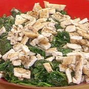 Warm Chopped Chicken Picatta Spinach Salad