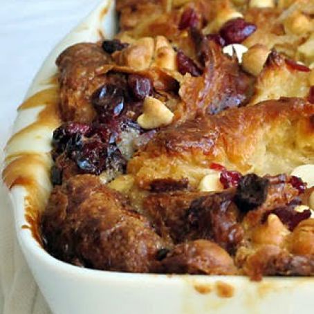 White Chocolate & Dried Cranberry Croissant “Bread” Pudding Recipe
